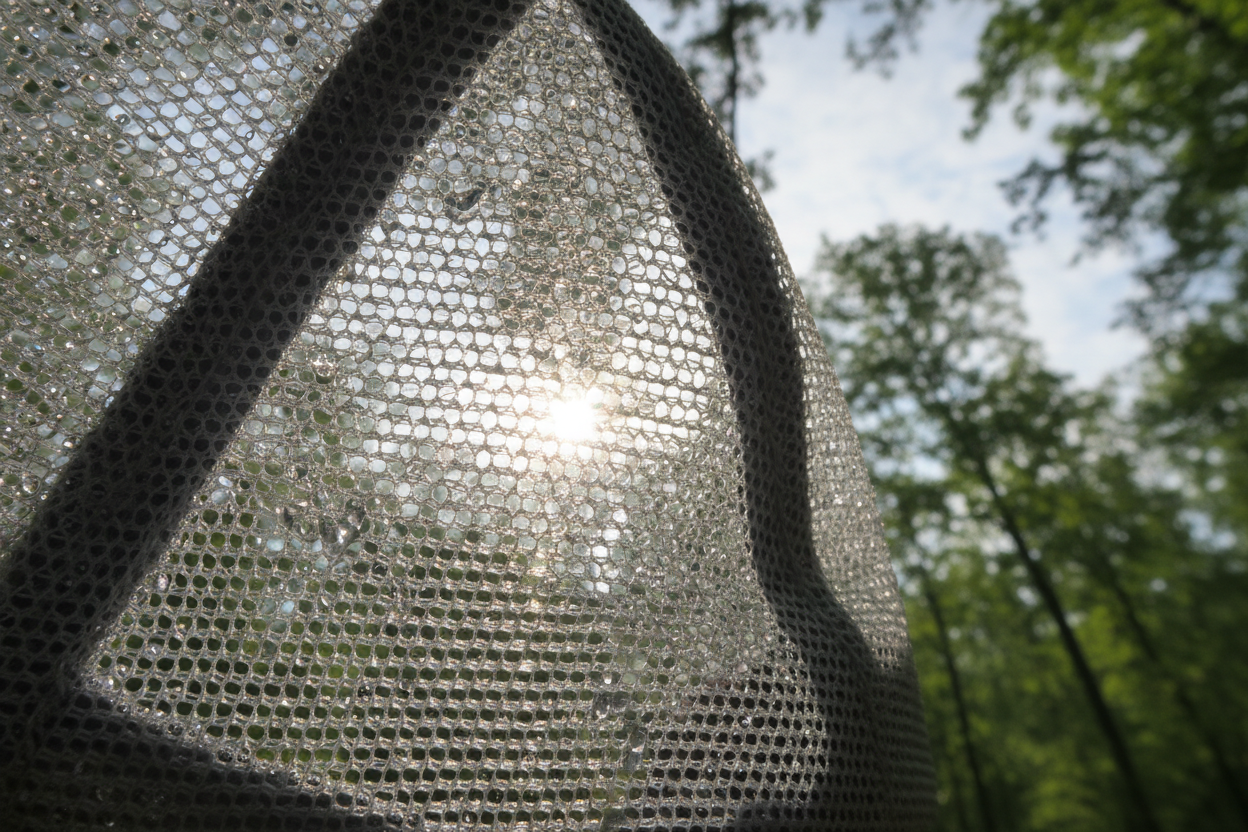 pan up, more focused on the mesh back natural lighting outdoor