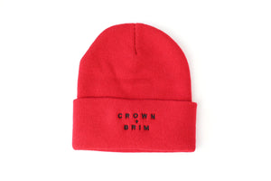 Crown + Brim Beanie - Red + Black