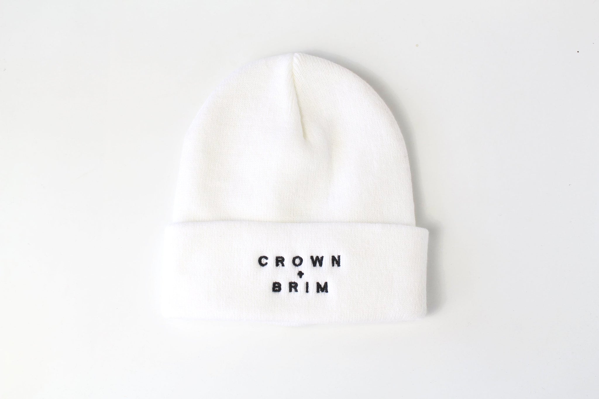 Crown + Brim Beanie - White + Black