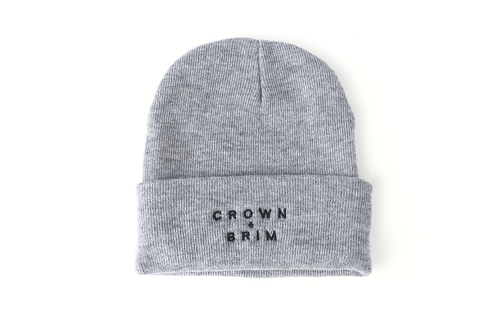 Crown + Brim Beanie - Grey + Black